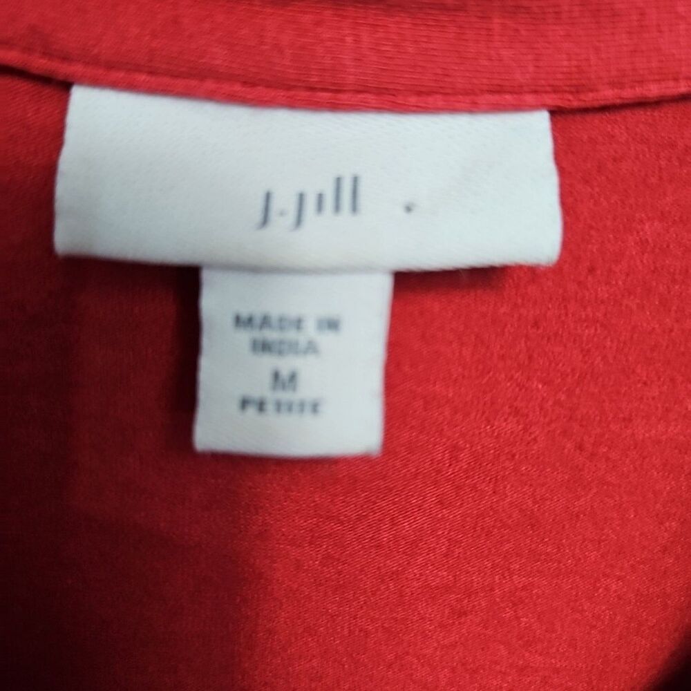 J. Jill Red Polo Shirt Dress w/ Pockets Pima Cotton Size MP (Medium Petite) - Picture 2 of 12